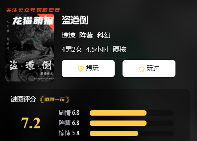 盗道倒剧本杀经典系列角色剧透